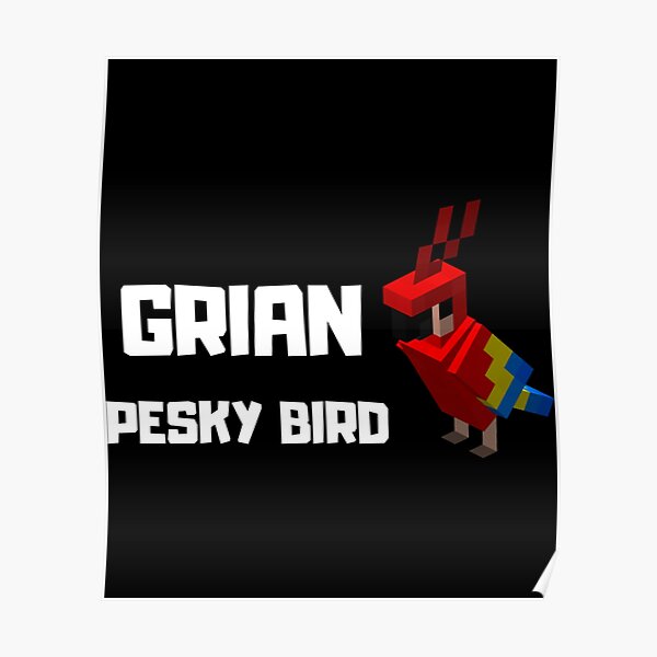 Grian Pesky Bird Meme Hermitcraft Building I Love Pesky Classic  Poster RB3101 product Offical grain Merch