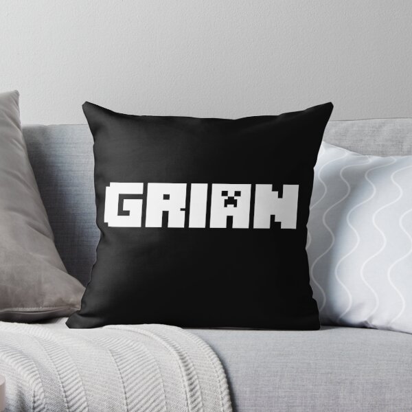 Grian Youtube logo Throw Pillow RB3101 product Offical grain Merch