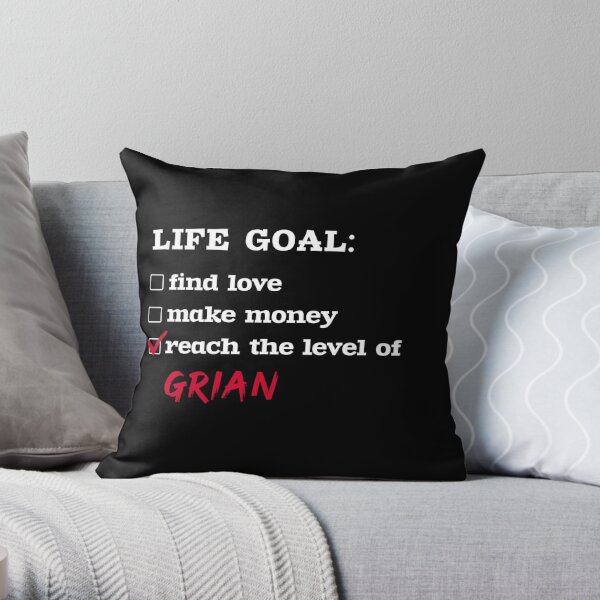 Life goal - Grian Throw Pillow RB3101 product Offical grain Merch